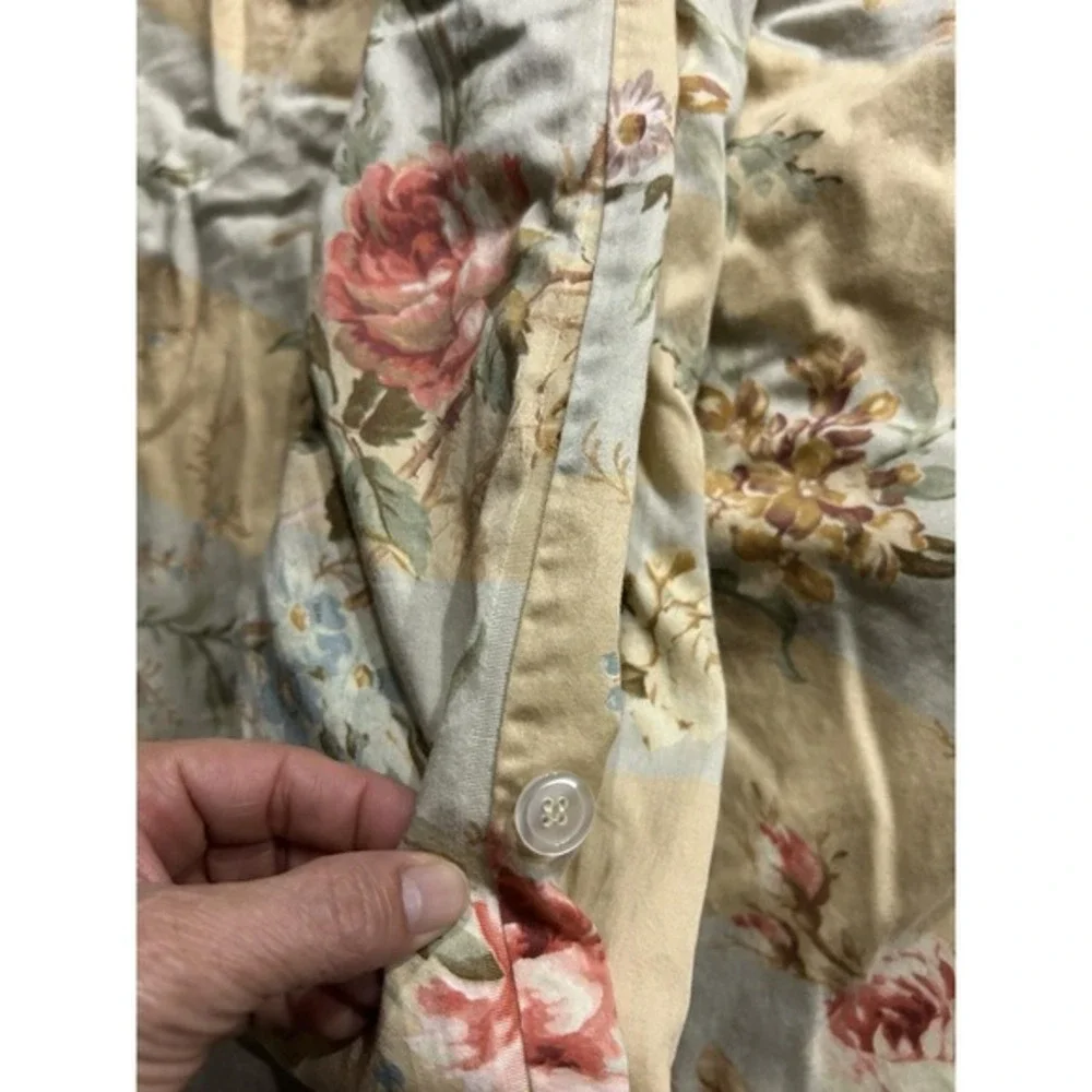 Ralph Lauren Highfields‎ Floral Stripe Duvet Cotton Sateen Vintage VGUC